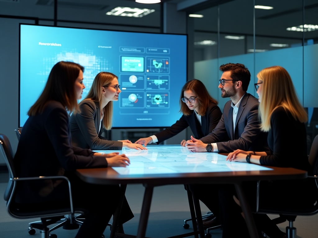 Designergruppe diskutiert KI-Projekte